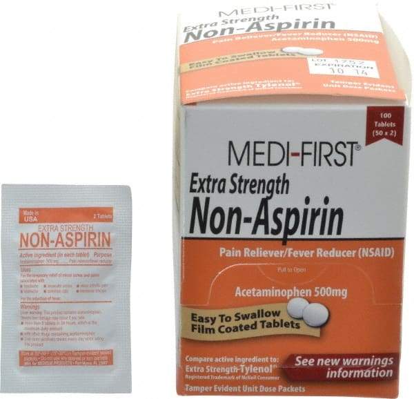 Medique - Medi-First Extra-Strength Non-Aspirin Tablets - Headache & Pain Relief - Exact Tool & Supply