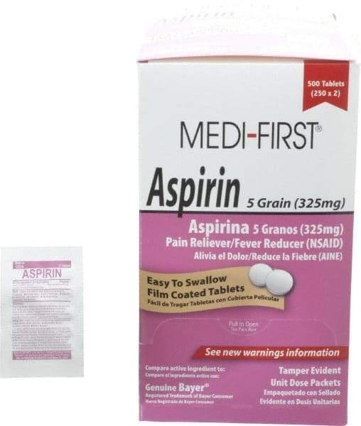 Medique - Medi-First Aspirin Tablets - Headache & Pain Relief - Exact Tool & Supply
