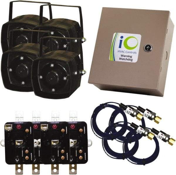 iO HVAC Controls - 1 or 3 Phase, 24 VAC, 0-2A Amp, 2 Max Fuse A, Air Conditioner Theft Alarm - 11" Wide x 11" Deep x 11" High, For Use with Condensing Unit - Exact Tool & Supply