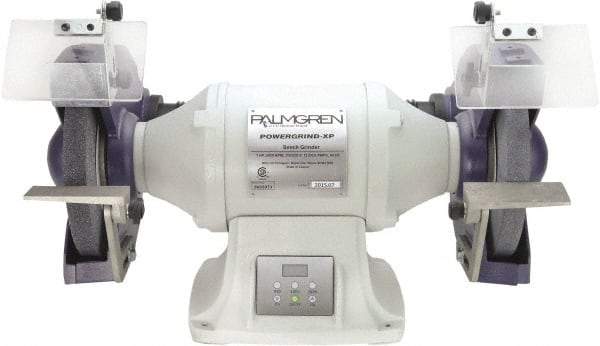 Palmgren - 10" Wheel Diam x 1" Wheel Width, 1-1/2 hp Grinder - 1" Arbor Hole Diam, 1 Phase, 2,400 Max RPM, 115/240 Volts - Exact Tool & Supply
