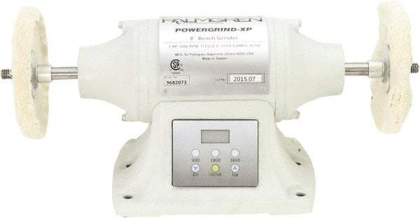 Palmgren - 6" Wheel Diam x 1" Wheel Width, 3/4 hp Buffer - 1/2" Arbor Hole Diam, 1 Phase, 3,600 Max RPM, 115/240 Volts - Exact Tool & Supply
