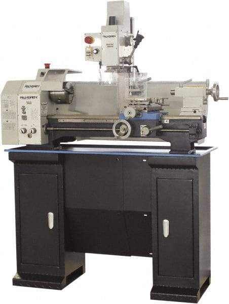 Palmgren - 9" Swing, 21-21/32" Between Centers, 115 Volt, Single Phase Bench Lathe - 3MT Taper, 1 hp, 125 to 2,000 RPM, 1" Bore Diam, 23" Deep x 33-1/2" High x 49" Long - Exact Tool & Supply