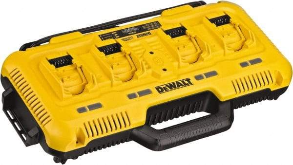 DeWALT - 20 Volt, 4 Battery Lithium-Ion Power Tool Charger - 1 hr & 30 min to Charge, AC Wall Outlet Power Source - Exact Tool & Supply