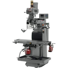 Jet - 54" Table Width x 12" Table Length, Variable Speed Pulley Control, 3 Phase Knee Milling Machine - R8 Spindle Taper, 5 hp - Exact Tool & Supply