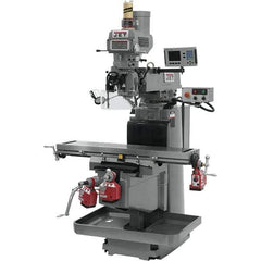 Jet - 54" Table Width x 12" Table Length, Variable Speed Pulley Control, 3 Phase Knee Milling Machine - NST40 Spindle Taper, 5 hp - Exact Tool & Supply