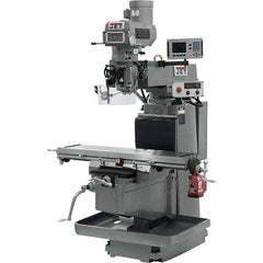 Jet - 54" Table Width x 12" Table Length, Variable Speed Pulley Control, 3 Phase Knee Milling Machine - NST40 Spindle Taper, 5 hp - Exact Tool & Supply