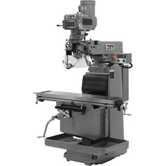 Jet - 54" Table Width x 12" Table Length, Electronic Variable Speed Control, 3 Phase Knee Milling Machine - NST40 Spindle Taper, 5 hp - Exact Tool & Supply