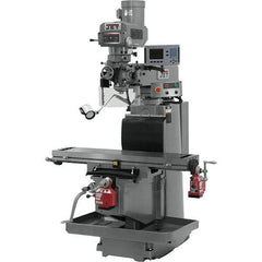Jet - 54" Table Width x 12" Table Length, Electronic Variable Speed Control, 3 Phase Knee Milling Machine - R8 Spindle Taper, 5 hp - Exact Tool & Supply
