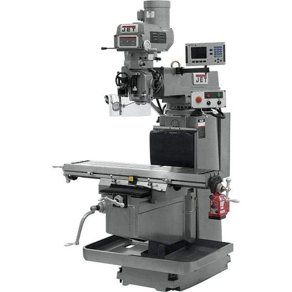 Jet - 54" Table Width x 12" Table Length, Electronic Variable Speed Control, 3 Phase Knee Milling Machine - NST40 Spindle Taper, 5 hp - Exact Tool & Supply