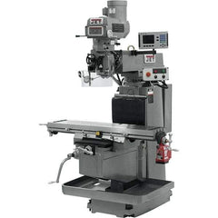 Jet - 54" Table Width x 12" Table Length, Electronic Variable Speed Control, 3 Phase Knee Milling Machine - NST40 Spindle Taper, 5 hp - Exact Tool & Supply