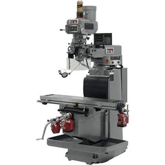 Jet - 54" Table Width x 12" Table Length, Electronic Variable Speed Control, 3 Phase Knee Milling Machine - R8 Spindle Taper, 5 hp - Exact Tool & Supply