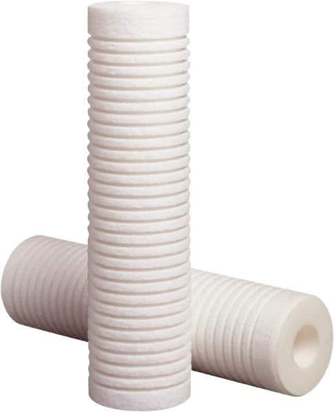3M Purification - 2.6" OD, 10µ, Polypropylene Melt Blown-Thermal Bonded Cartridge Filter - 10" Long, Reduces High Capacity Sediments Filtration - Exact Tool & Supply
