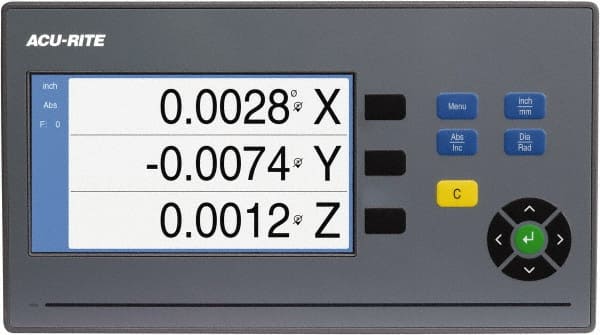 Milling DRO System: 3 Axis, 8″ X-Axis Travel, 18″ Y-Axis Travel 5 µm Resolution, Color LCD Display