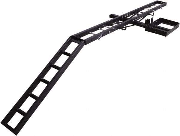 Erickson Manufacturing - Steel Motorcycle Carrier with Gas Can Holder - 5" Wide x 75-1/2" Long, Black, For Use with 2" Receivers - Exact Tool & Supply