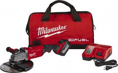 Milwaukee Tool - 9" Wheel Diam, 6,600 RPM, Cordless Angle & Disc Grinder - 5/8" Spindle - Exact Tool & Supply