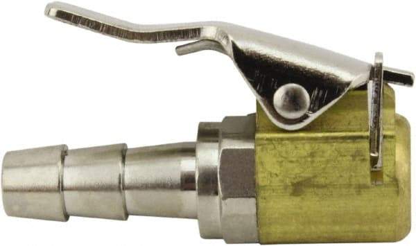 Milton - 150 Max psi Closed Check Brass Air Chuck - Clip On Chuck, 1/4 Barbed - Exact Tool & Supply