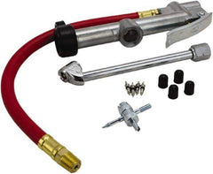 Milton - 300 Max psi Closed Check Aluminum/EPDM Inflator Gauge - Dual Foot Chuck, 1/4 FNPT, 10 to 120 psi Pressure Range - Exact Tool & Supply