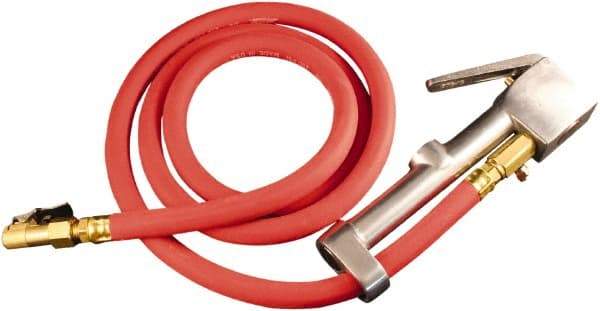 Milton - 160 Max psi Closed Check Aluminum/EPDM Inflator Gauge - Straight Grip Chuck, 1/4 FNPT, 10 to 160 psi Pressure Range - Exact Tool & Supply