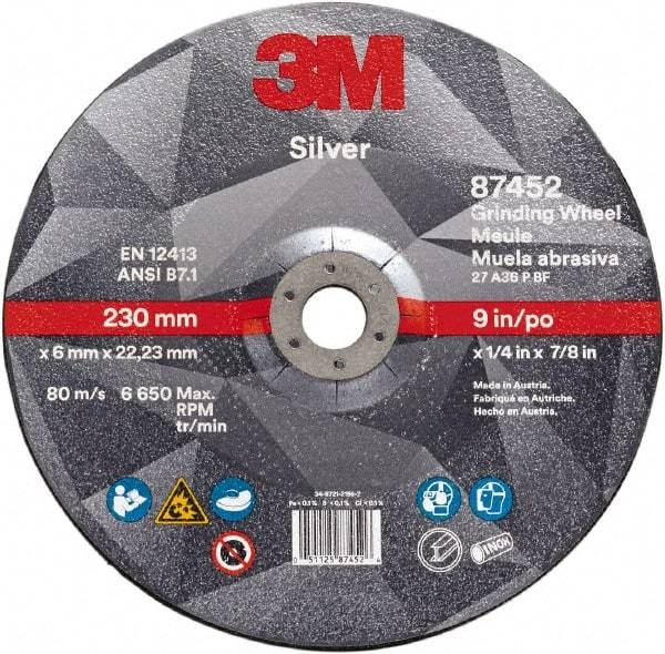 3M - Depressed-Center Wheels Wheel Diameter (Inch): 9 Wheel Thickness (Decimal Inch): 0.2500 - Exact Tool & Supply