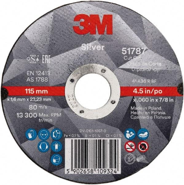 3M - 4" Ceramic Cutoff Wheel - 1/8" Thick, 3/8" Arbor, Use with Angle Grinders - Exact Tool & Supply
