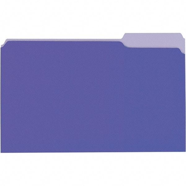 Universal One - 9-5/8 x 14-3/4", Legal, Violet/Light Violet, File Folders with Top Tab - 11 Point Stock, 1/3 Tab Cut Location - Exact Tool & Supply