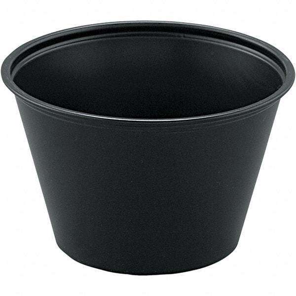 Solo - 4 oz Polystyrene Portion Cups - Black - Exact Tool & Supply