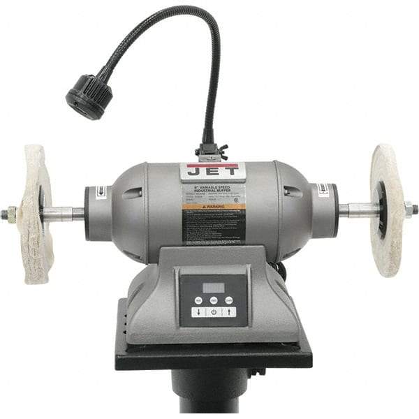Jet - 8" Wheel Diam x 1/2" Wheel Width, 1 hp Buffer - 5/8" Arbor Hole Diam, 3 Phase, 3,600 Max RPM, 115 Volts - Exact Tool & Supply