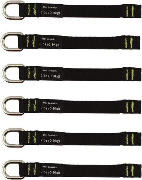 Ergodyne - 5-1/2" Tool Tether - Sealing Tape Connection, 6" Extended Length, Black - Exact Tool & Supply