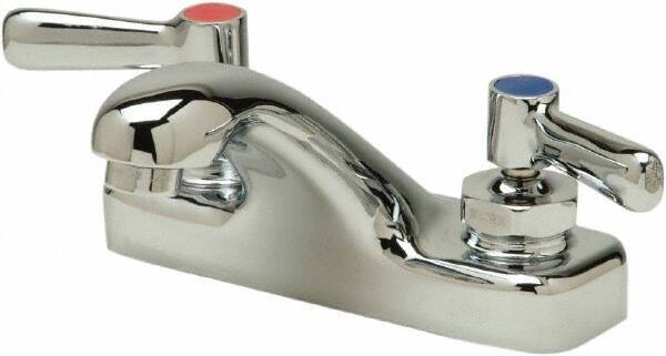 Zurn - Integral, Two Handle, Chrome Plated Deck Mount, Laundry Faucet - Lever Handle - Exact Tool & Supply