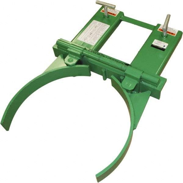 Valley Craft - 1,500 Lb Load Capacity, 30, 55 & 85 Gal Forklift Drum Handler - Steel Wheels - Exact Tool & Supply
