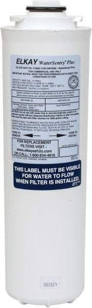ELKAY - 3-1/4" OD, 0.5µ, Polypropylene Carbon Cartridge Filter - 12-1/2" Long, Reduces Lead, Chlorine, Tastes, Odors & Class I Particulates - Exact Tool & Supply