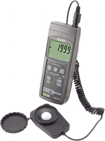 General - AA Batteries, 10,000 FC, LCD Display, Light Meter - 2 Accuracy, Compatible with All Visible Light Lighting, SD Card - Exact Tool & Supply