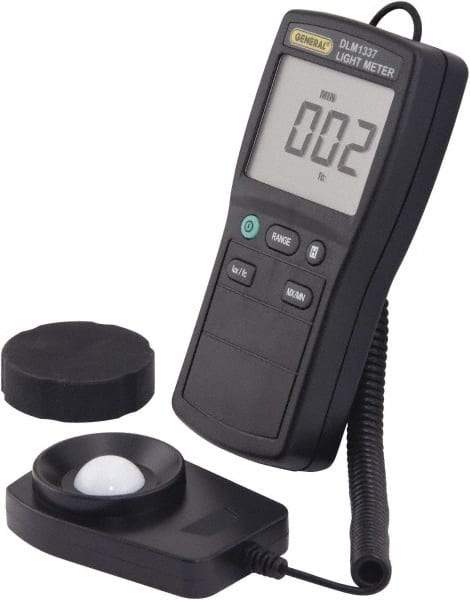 General - AAA Batteries, 2,000 FC, LCD Display, Silicone Photodiode, Light Meter - 3 Accuracy, Compatible with All Visible Light Lighting, Built In Memory - Exact Tool & Supply