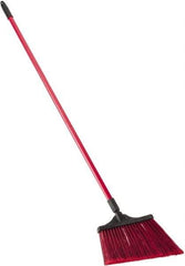 O-Cedar - 13" Wide, Red Synthetic Bristles, 48" Fiberglass Handle, Angled Broom - Flagged - Exact Tool & Supply