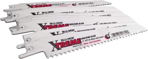 Disston - 6" Long x 7/8" Thick, Bi-Metal Reciprocating Saw Blade - Straight Profile, 6 TPI, Toothed Edge, Universal Shank - Exact Tool & Supply