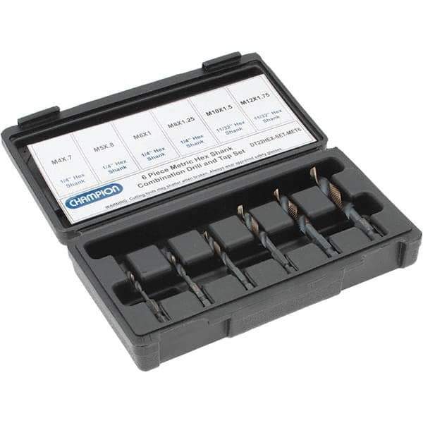 Value Collection - Metric, High Speed Steel Combination Drill and Tap Set - 6 Piece Set - Exact Tool & Supply
