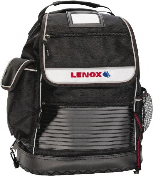 Lenox - 30 Pocket Black Ballistic Nylon Backpack Tool Bag - 6" Wide x 14" Deep x 18" High - Exact Tool & Supply