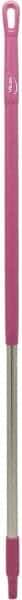 Vikan - 51 x 1-1/4" Aluminum Squeegee Handle - European Threaded Connection, Pink - Exact Tool & Supply