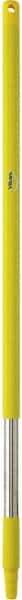 Vikan - 39-1/2 x 1-1/4" Stainless Steel Squeegee Handle - European Threaded Connection, Yellow - Exact Tool & Supply