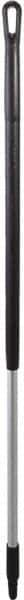 Vikan - 51 x 1-1/4" Aluminum Squeegee Handle - European Threaded Connection, Black - Exact Tool & Supply