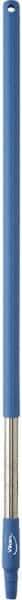 Vikan - 39-1/2 x 1-1/4" Stainless Steel Squeegee Handle - European Threaded Connection, Blue - Exact Tool & Supply
