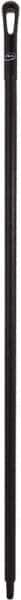 Vikan - 59 x 1-1/4" Polypropylene Squeegee Handle - European Threaded Connection, Black - Exact Tool & Supply