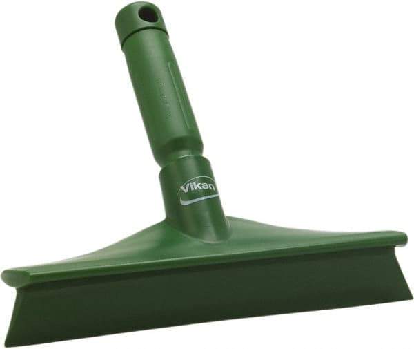 Vikan - 9.84" Rubber Blade Bench Squeegee - Single Edge, Green, Plastic Holder - Exact Tool & Supply
