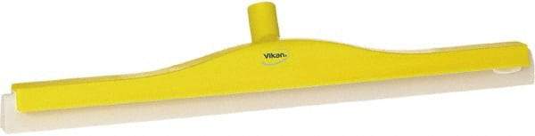 Vikan - 24" Foam Rubber Blade Floor Squeegee - Double Edge, Yellow, Plastic Holder - Exact Tool & Supply