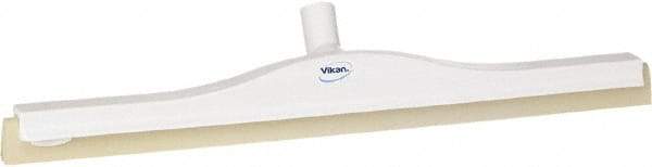 Vikan - 24" Foam Rubber Blade Floor Squeegee - Double Edge, White, Plastic Holder - Exact Tool & Supply
