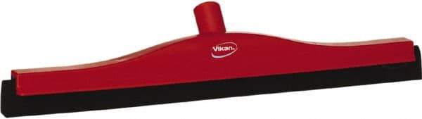 Vikan - 20" Foam Rubber Blade Bench Squeegee - Double Edge, Red, Plastic Holder - Exact Tool & Supply