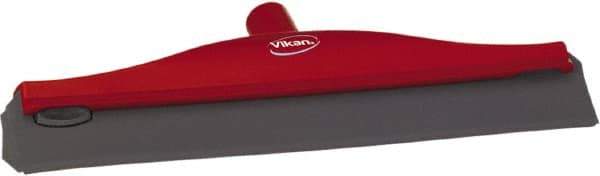 Vikan - 16" Rubber Blade Ceiling Squeegee - Double Edge, Red, Plastic Holder - Exact Tool & Supply