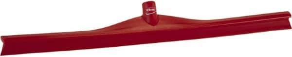 Vikan - 27.56" Rubber Blade Floor Squeegee - Single Edge, Red, Plastic Holder - Exact Tool & Supply
