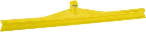 Vikan - 23.62" Rubber Blade Floor Squeegee - Single Edge, Yellow, Plastic Holder - Exact Tool & Supply