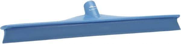 Vikan - 19.67" Rubber Blade Floor Squeegee - Single Edge, Blue, Plastic Holder - Exact Tool & Supply